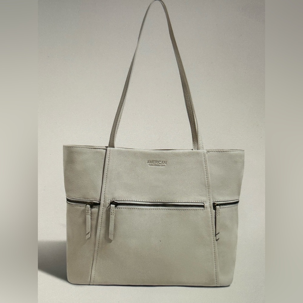 American leather company, tote bag, antiqued hardware